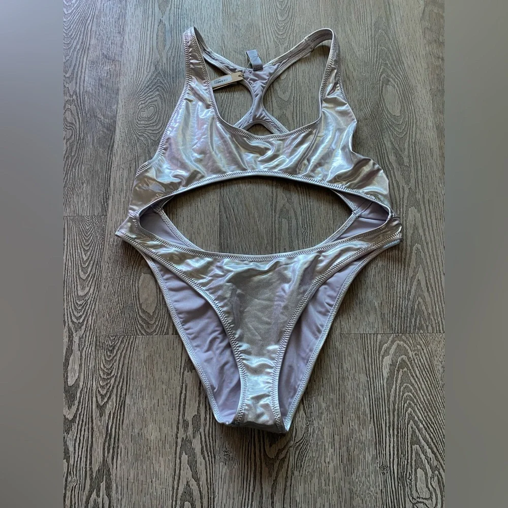 Skims Swim Cut out One Piece in Nickel NWT